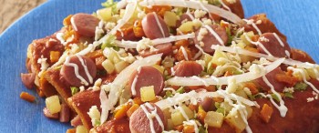 Enchiladas mineras de salchicha Chimex con papa