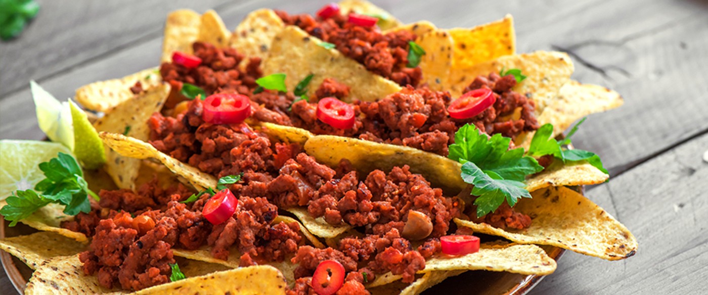 Nachos con chorizo a la mexicana