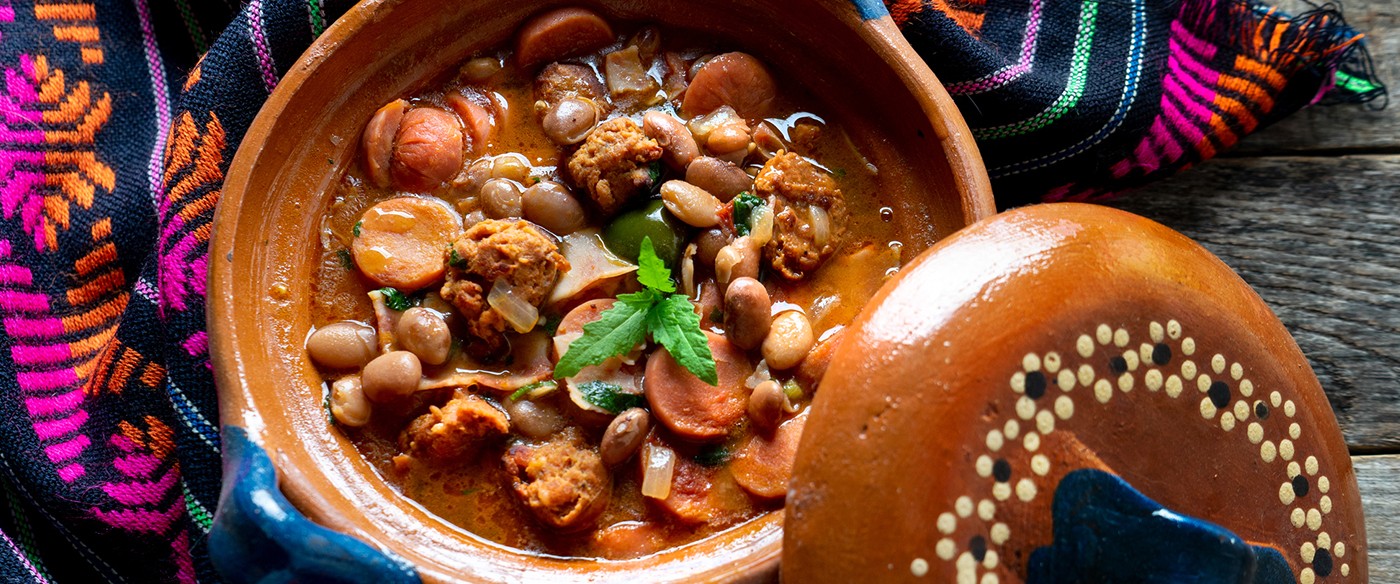 Frijoles Charros con surtido Chimex